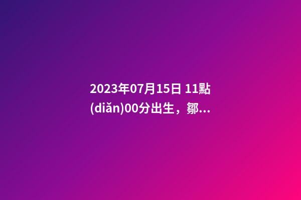 2023年07月15日 11點(diǎn)00分出生，鄒姓起什么名字好聽？名字要八字